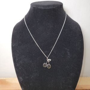 Black Cherries Necklace Silver Chain